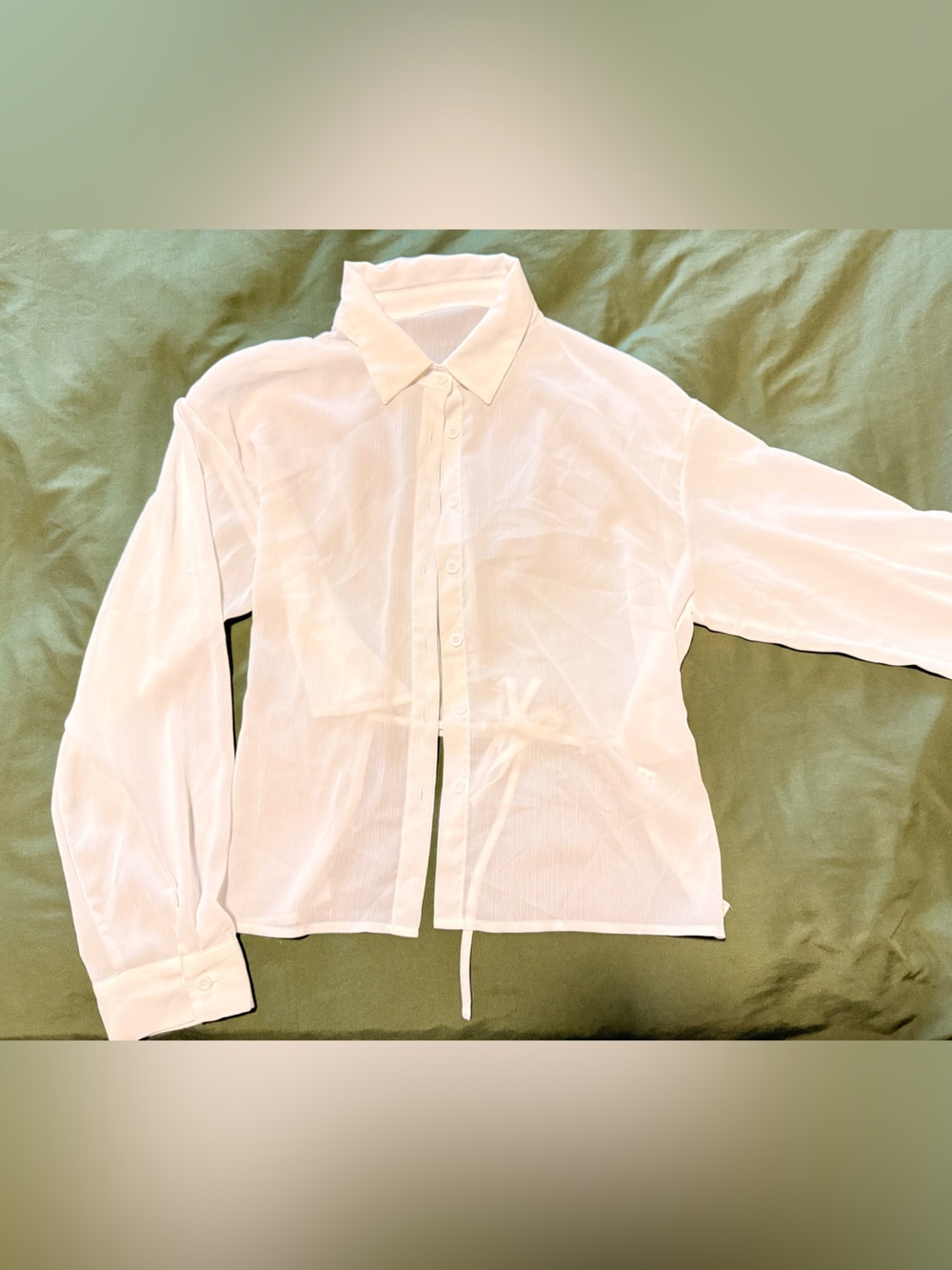 Sheer White Button-Up Shirt